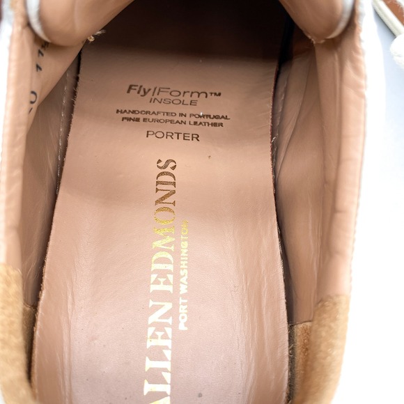 Allen Edmonds Mens 11.5 D Porter Derby White Leather Sneakers Shoes Casual - Picture 9 of 12